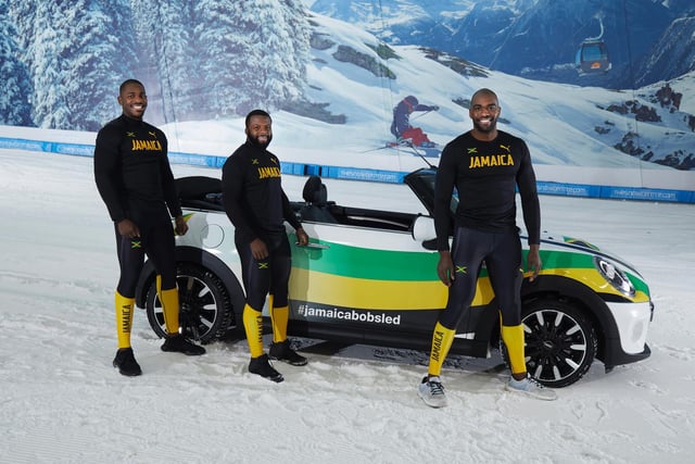 Jamaican Bobsleigh Team practice winter training at Hemel Hempstead's Snow Centre (C) Matt Howell