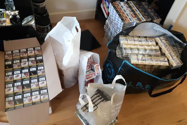 Cigarettes seized from the address on Monday