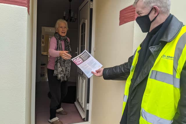 Public health teams handing out information in St Albans as part of the countywide initiative