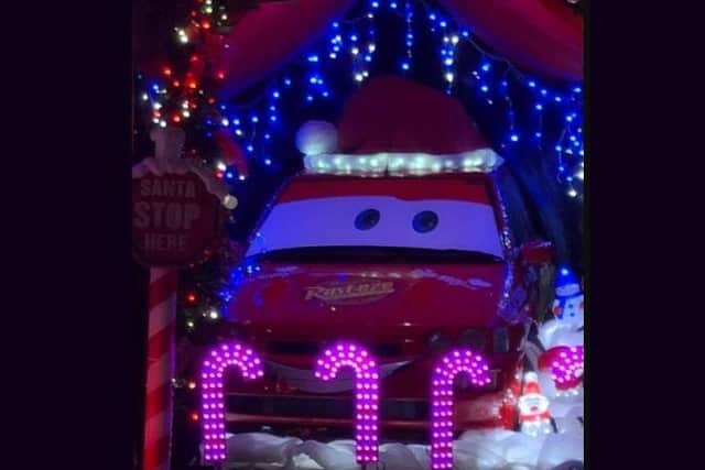 Paul and Helen Cruickshanks have synchronised lights to music and a Lightning McQueen car on display