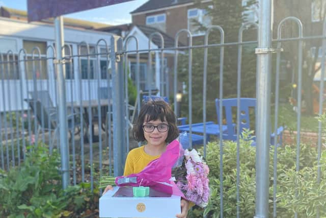 Seher Savannah made cakes and delivered them to residents in Queensway House Care Home