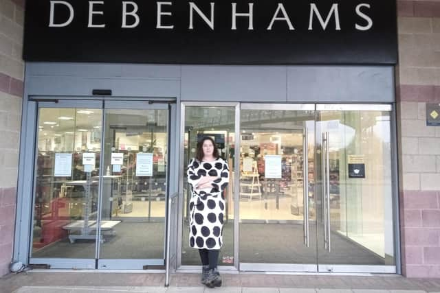 Lisa Davies outside Debenhams in Hemel Hempstead