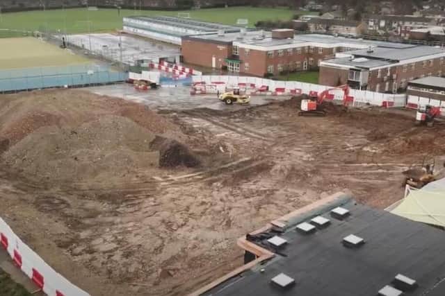 An image from the drone footage