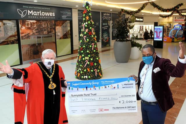 Dacorum Mayor, Cllr Terry Douris with Humphrey Mwanza
