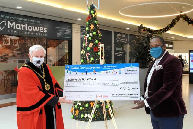Dacorum Mayor, Cllr Terry Douris, with Humphrey Mwanza
