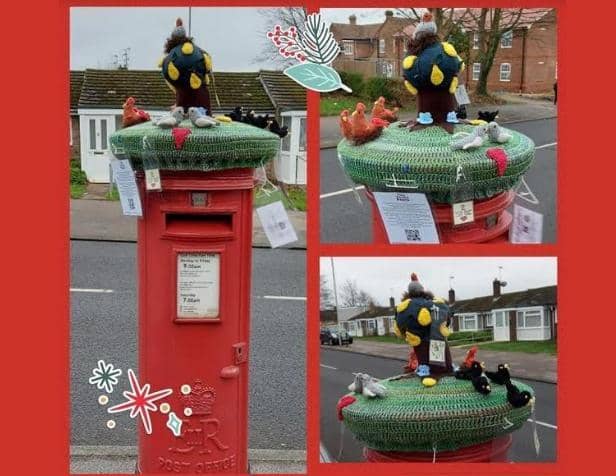 Hemel Hempstead Yarn Bomb group spread festive cheer with Christmas toppers