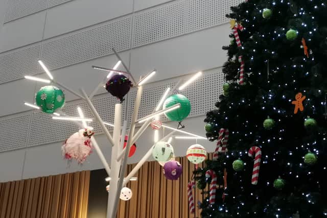 Local artists have been decorating lanterns to be shown on the white light trees in The Marlowes shopping centre