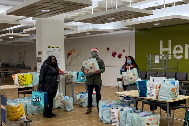 Christmas food packages for care leavers taking part in the virtual cook-along on Christmas Day