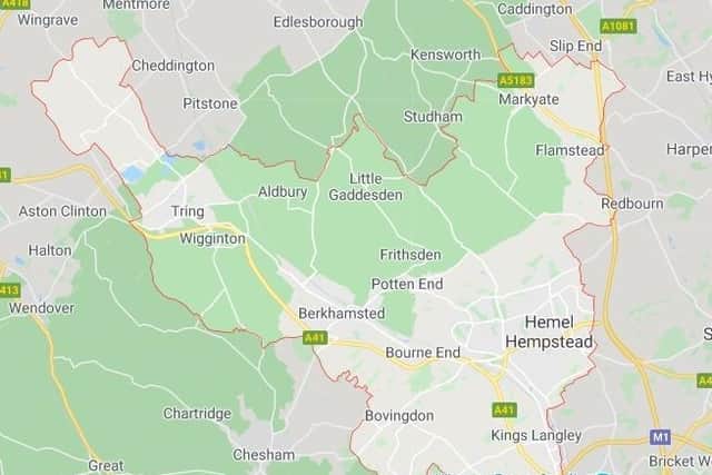 Breakdown in each area of Dacorum for week leading to December 23