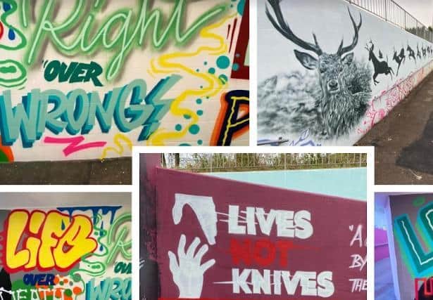Striking graffiti mural in Hemel Hempstead urges youngsters to think twice before carrying a knife