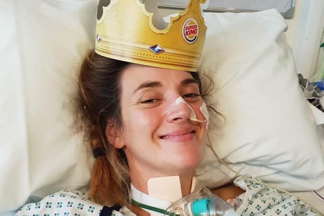 Sarah Wilson in hospital