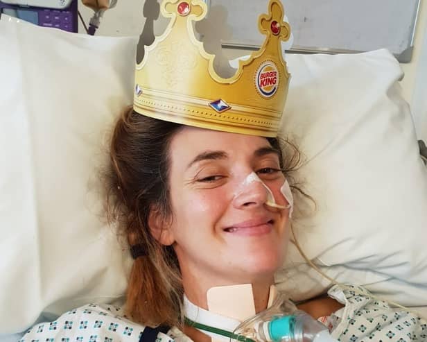 Sarah Wilson in hospital