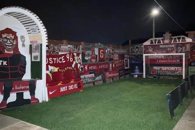 Jack transformed his back garden into a mini Anfield last summer