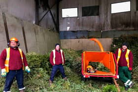 The crew on Christmas tree recycling day