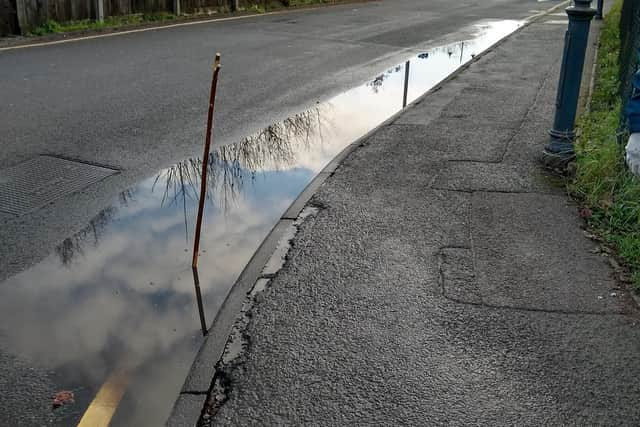 Water running in the road