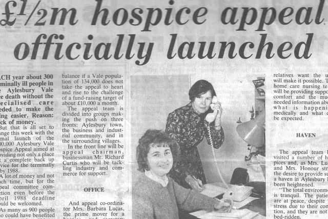 A Bucks Herald article supporting the hospice when it was just starting out