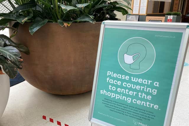 Signage for customers continues to be implemented at the shopping centres (C) Riverside