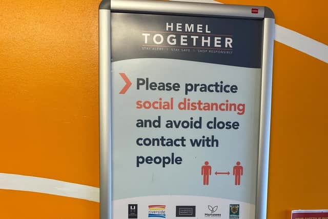 Signs are on display around the shopping centres (C) Riverside