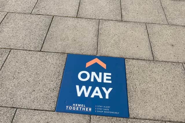 Signage to guide customers on one-way walking systems have been continued to be implemented at both shopping centres  (C) Riverside