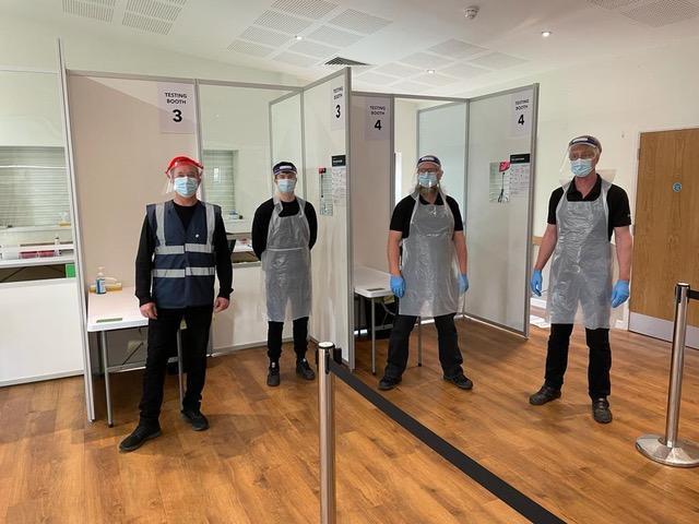 Chilfest team manning Covid Test Centre
