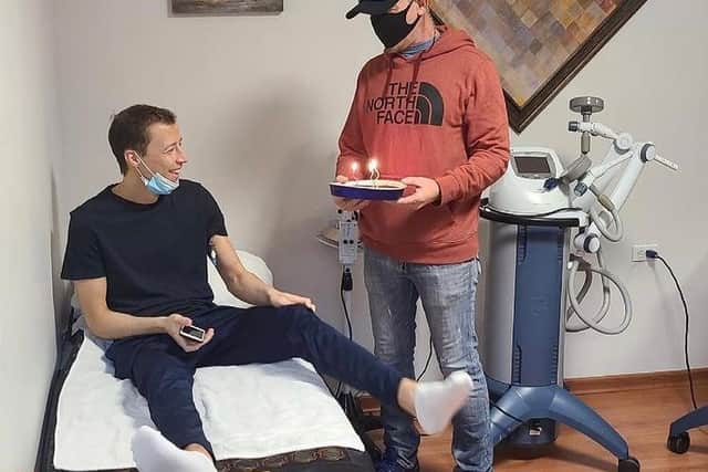 Spencer celebrated his birthday whilst having treatment