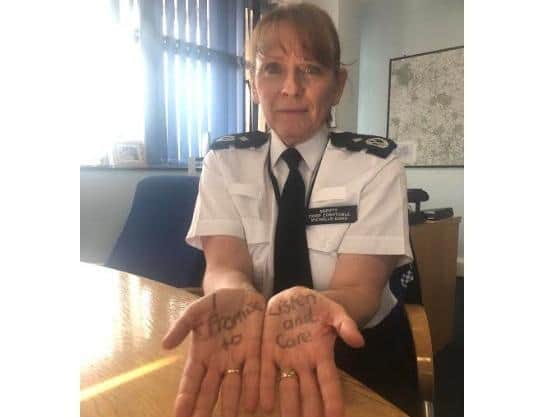 Deputy Chief Constable Michelle Dunn who is showing her support by taking part in the awareness day’s Helping Hands campaign