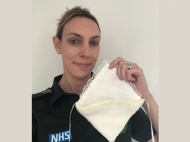 Jenni McClagish, patient safety specialist with EEAST, with a cuddle pocket