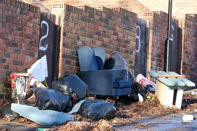 Fly tipping stock image