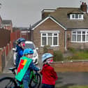 The boys mocked up ‘outside’ their Grandad’s house