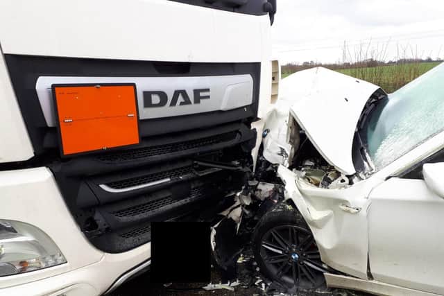 An oil tanker and BMW were involved in the collision