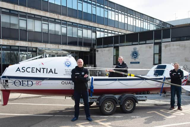 Chief Constable Charlie Hall with PC Darren Clawson and PC Arron Worbey