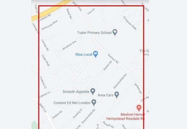 Officers would like residents in the highlighted area to check to ensure that their vehicles haven't been broken into overnight