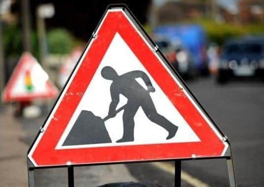 Roadworks stock image
