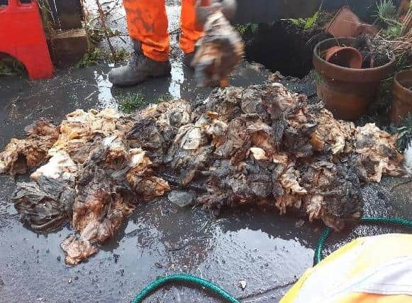 A large mass of rag pulled from a sewer in Wimbledon last month (there is no indication this specific blockage had any link to COVID-19). Photo from Thames Water