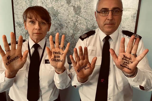 Deputy Chief Constable Michelle Dunn and Assistant Chief Constable Bill Jephson supporting the campaign