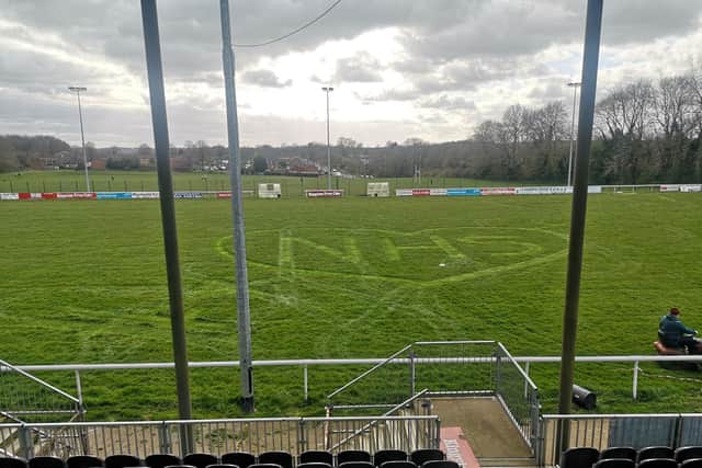 Hemel Stags show appreciation for NHS with giant pitch message