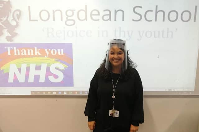 Malika El Boukali, a Design and Technology teacher from Longdean School made the face visors to help the staff during the coronavirus pandemic