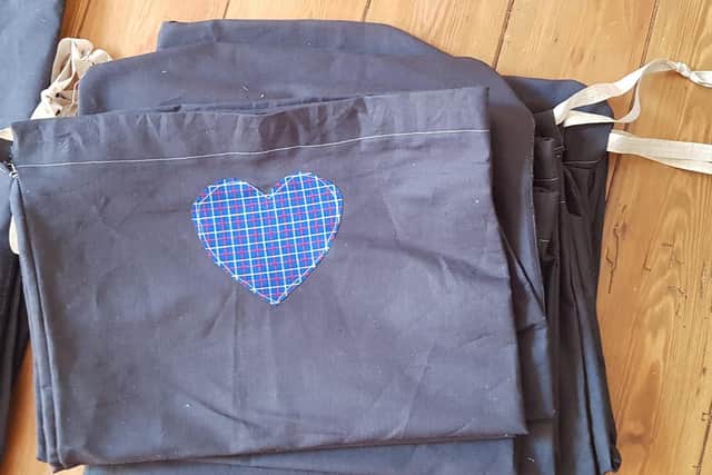 One of the scrub bags the group has made