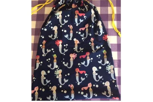 One of the scrub bags the group has made