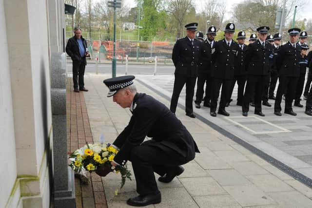 Wreath laying in memory of Frank Mason