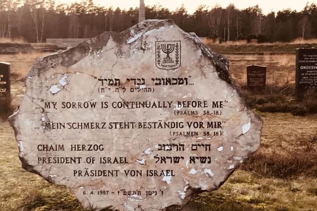 Memorial stone at Bergen-Belsen