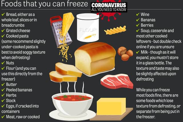 Foods that you can freeze
