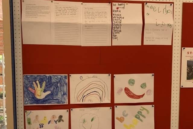 Tesco in Tring put the letters and drawings on the community notice board