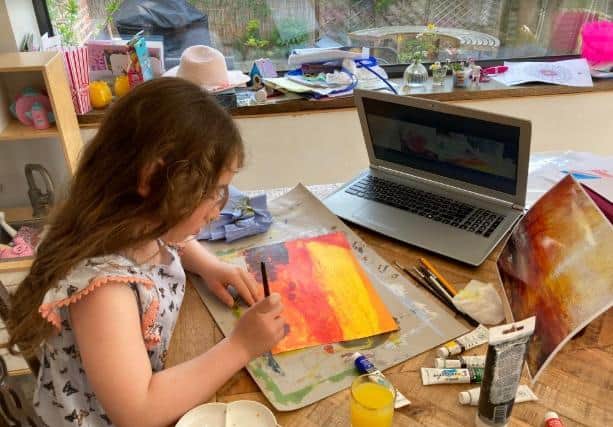 Poppy copying a painting by Turner