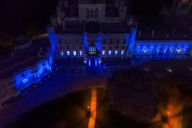Ashridge House turned blue for the NHS