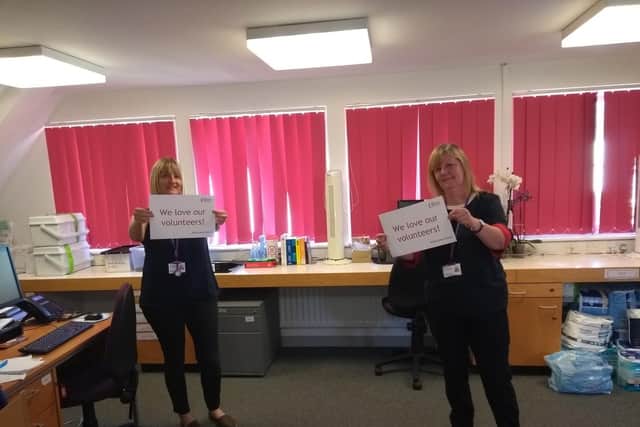 Kate Robertson and Mary Richardson, Hospice at home nurses, say thank you