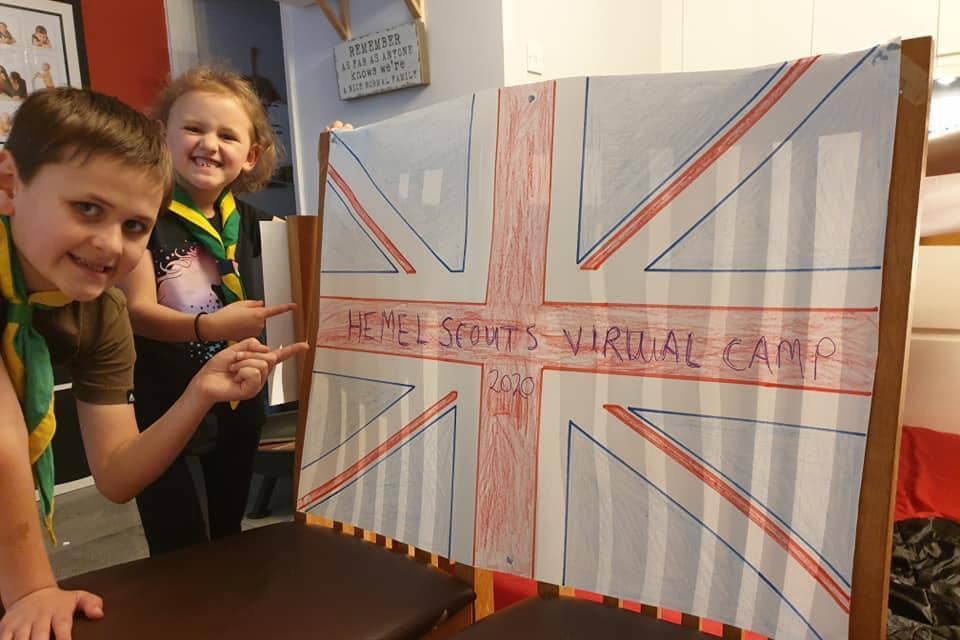 Toby and Carys (Leverstock Green) made a camp flag