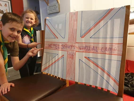 Toby and Carys (Leverstock Green) made a camp flag