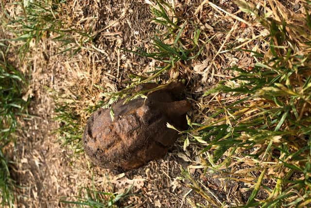 Kev found the hand grenade in a  Berkhamsted park