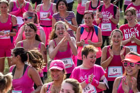 Race for Life warm up stock image